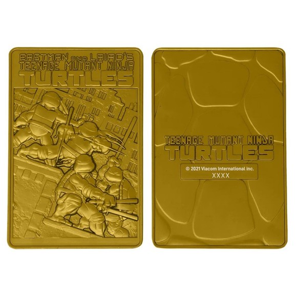 Teenage Mutant Ninja Turtles Metal Card 24k Gold Plated Ingot Official Product - Picture 3 of 5